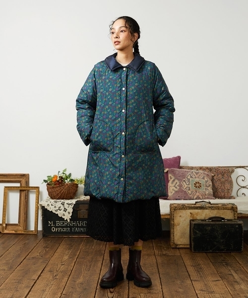 ダウンコート ダウンジャケット 「リバーシブル」Flor Alta ロングダウンコート レディースの画像