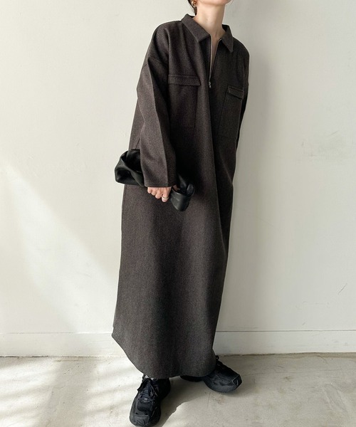 select MOCA by son」 長袖ワンピース FREE ベージュ レディース