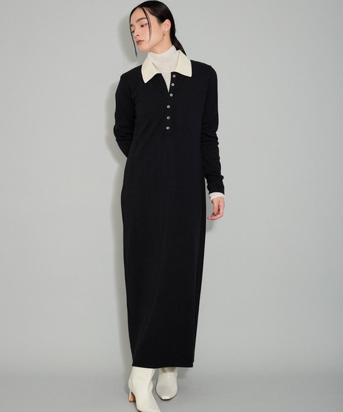 ADAM ET ROPE'（アダムエロペ） シャツワンピース FREE ブラック系