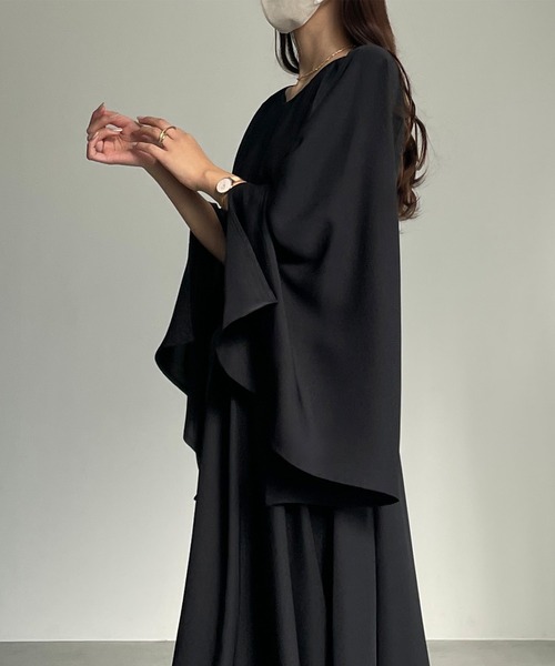 「Louere」 長袖ワンピース MEDIUM ブラック レディース_画像3