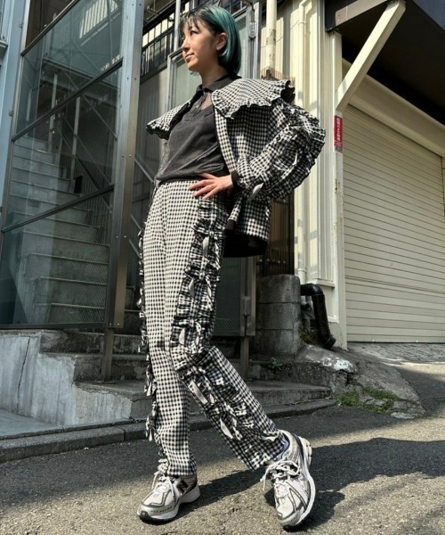 「Candy Stripper」 イージーパンツ 2 レッド レディース_画像5