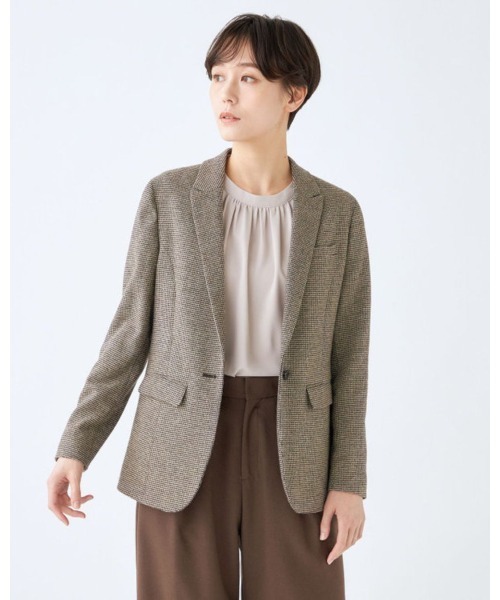 SUIT SELECT テーラードジャケット 3L ベージュ レディース : ZOZOTOWN