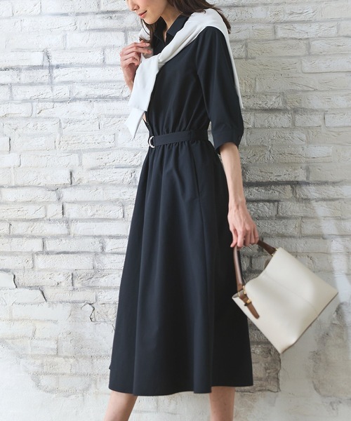「Honeys」 「GLACIER」シャツワンピース M ネイビー レディース_画像4