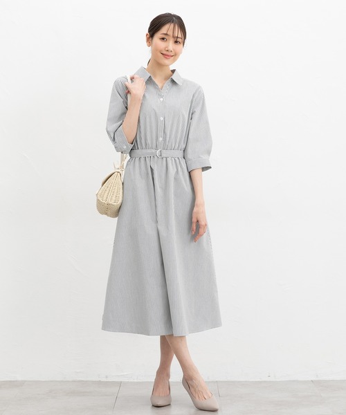 「Honeys」 「GLACIER」シャツワンピース M ネイビー レディース_画像8