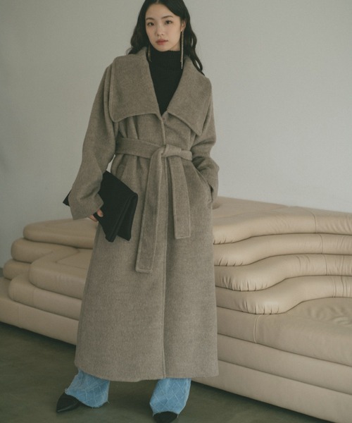 「VANNIE U」 チェスターコート S ブラック レディース_画像4