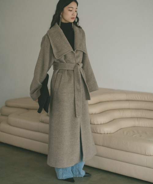 「VANNIE U」 チェスターコート S ブラック レディース_画像5