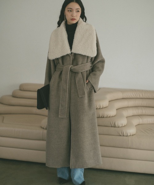 「VANNIE U」 チェスターコート S ブラック レディース_画像7