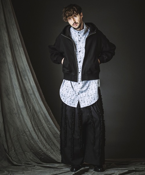 良好品　NOID.　黒　レザー フーデッドジャケット NO ID.（ノーアイディー） ブルゾン アウター メンズ : ZOZOTOWN Yahoo