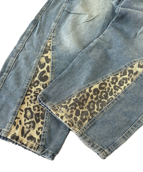 inst.ALL ジーンズ デニム デニムパンツ レオパード柄切替デニムワイド