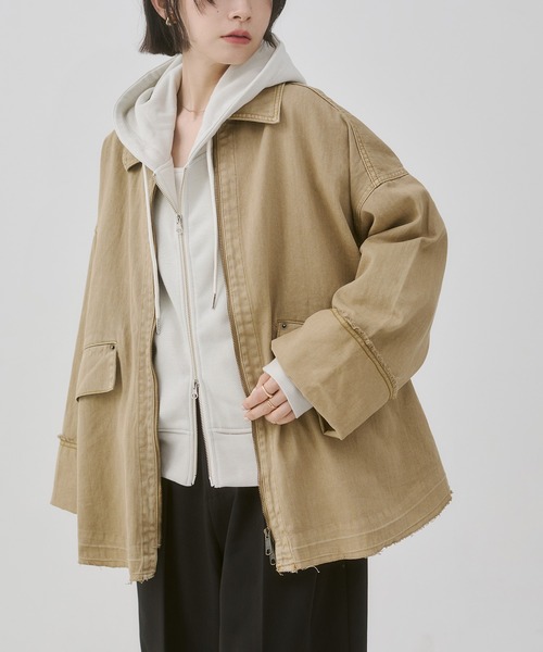 hunch（ハンチ） ブルゾン アウター デニム/ツイル Wジップ オーバー
