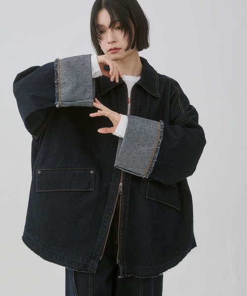 hunch（ハンチ） ブルゾン アウター デニム/ツイル Wジップ オーバー