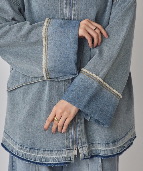 hunch（ハンチ） ブルゾン アウター デニム/ツイル Wジップ オーバー