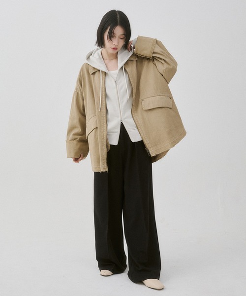 hunch（ハンチ） ブルゾン アウター デニム/ツイル Wジップ オーバー