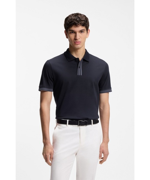 BOSS（HUGO BOSS） ポロシャツ シルケットコットン ライントリム