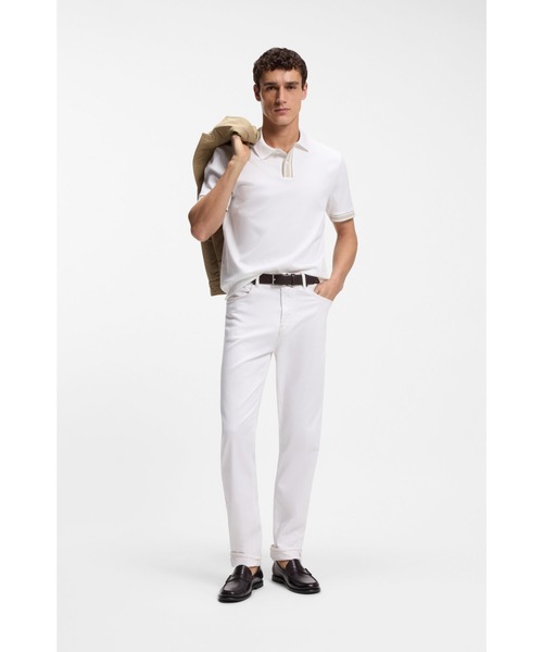 BOSS（HUGO BOSS） ポロシャツ 半袖 シルケットコットン ライントリム