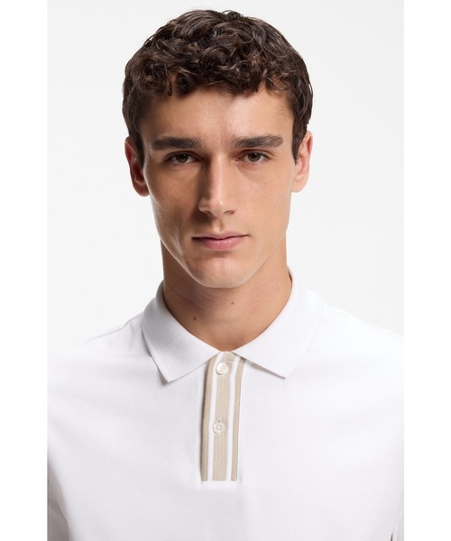 新品✨【HUGO BOSS】半袖ポロシャツ ピマコットン ホワイト L サイズ