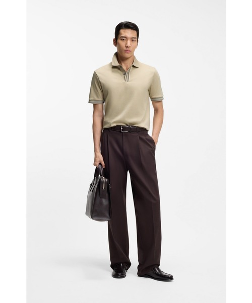 BOSS（HUGO BOSS） ポロシャツ シルケットコットン ライントリム