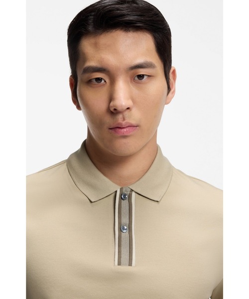 BOSS（HUGO BOSS） ポロシャツ シルケットコットン ライントリム