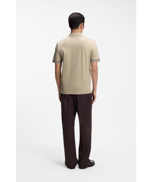 BOSS（HUGO BOSS） ポロシャツ 半袖 シルケットコットン ライントリム