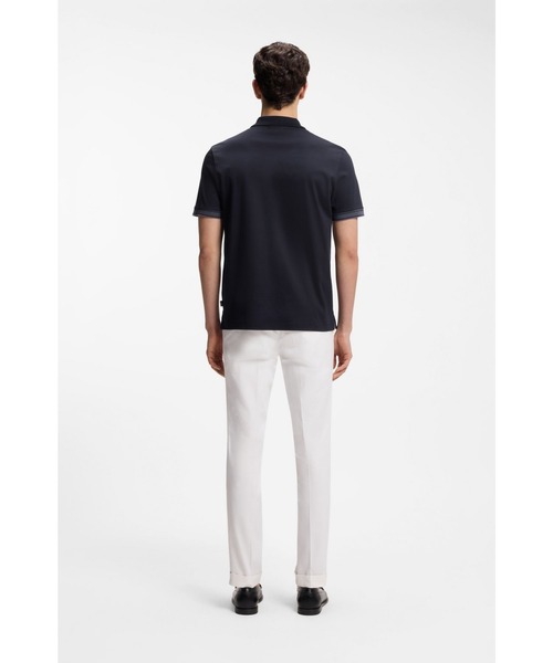 BOSS（HUGO BOSS） ポロシャツ 半袖 シルケットコットン ライントリム