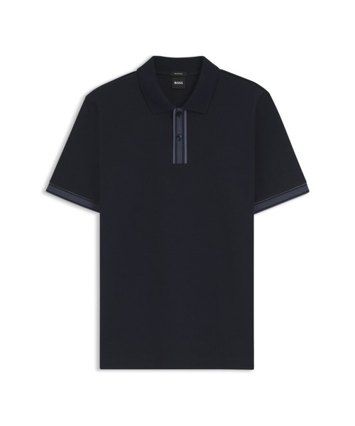 BOSS（HUGO BOSS） ポロシャツ シルケットコットン ライントリム
