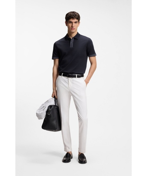 BOSS（HUGO BOSS） ポロシャツ シルケットコットン ライントリム