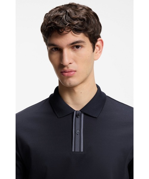 BOSS（HUGO BOSS） ポロシャツ シルケットコットン ライントリム