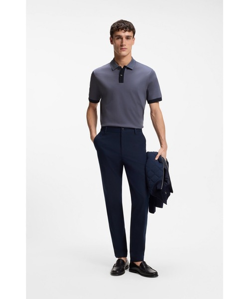 BOSS（HUGO BOSS） ポロシャツ シルケットコットン ライントリム