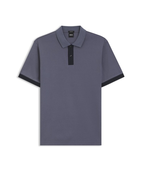 BOSS（HUGO BOSS） ポロシャツ シルケットコットン ライントリム