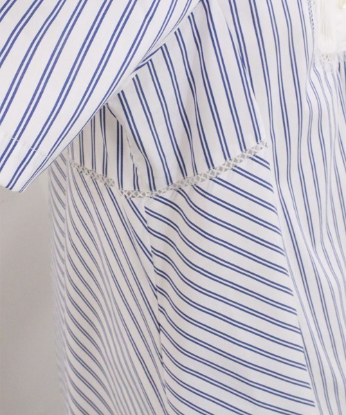 シャツワンピース pin tuck bosom embroidery one-pieceの画像