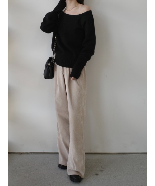 amel（エイメル） ニット セーター オフショルダーオーバーサイズ