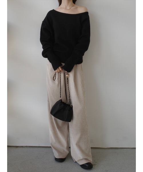 amel（エイメル） ニット セーター オフショルダーオーバーサイズ