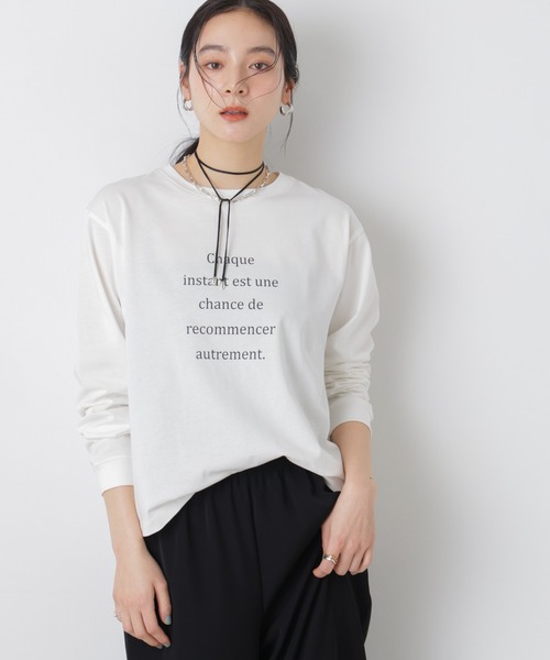 NANO universe（ナノ・ユニバース） tシャツ ロゴプリントロング
