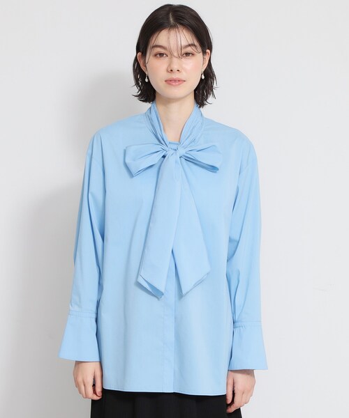 THE SHOP TK ブラウス シャツ 「通勤スタイルに」タックボウタイ