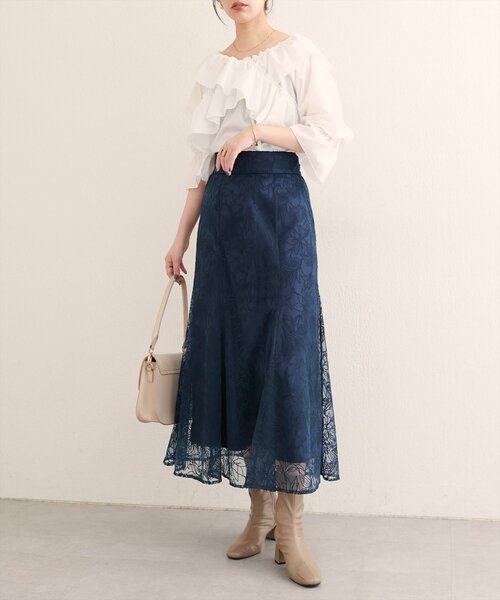 「natural couture」 フレアスカート FREE ボルドー レディース_画像3