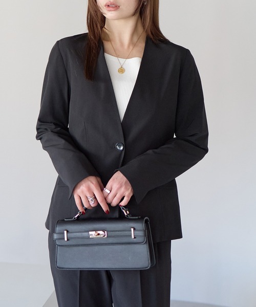 「RIRIYANO」 パンツスーツ 13号 ネイビー レディース_画像3