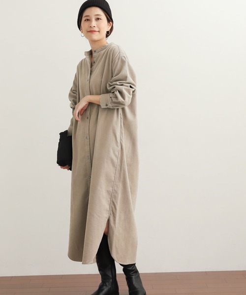 「URBAN RESEARCH DOORS」 長袖ワンピース MEDIUM ネイビー レディース_画像2