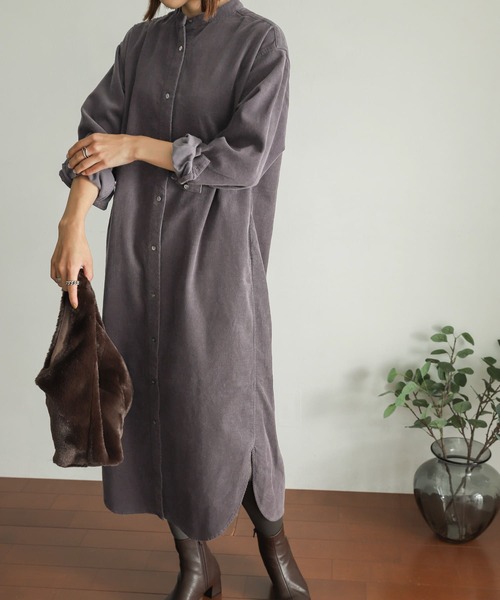 「URBAN RESEARCH DOORS」 長袖ワンピース MEDIUM ネイビー レディース_画像3
