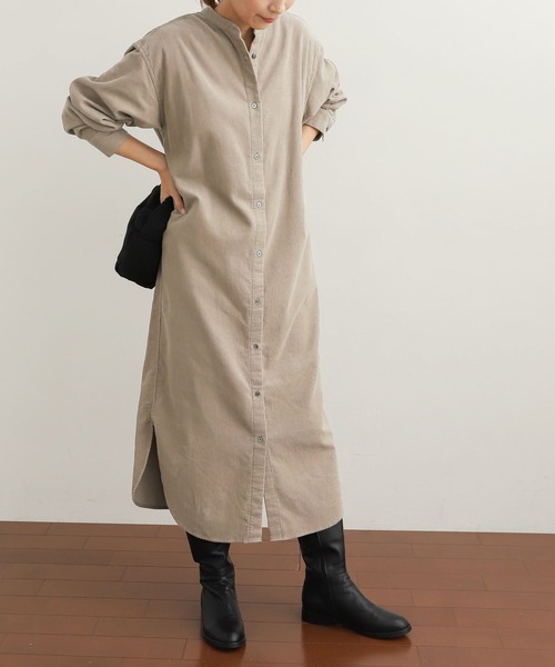 「URBAN RESEARCH DOORS」 長袖ワンピース MEDIUM ネイビー レディース_画像7