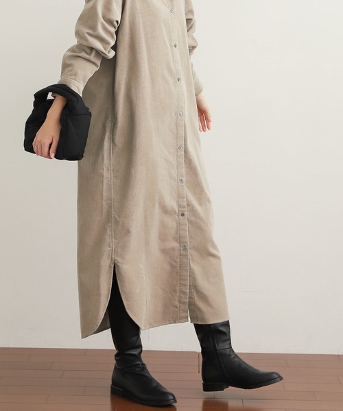 「URBAN RESEARCH DOORS」 長袖ワンピース MEDIUM ネイビー レディース_画像8