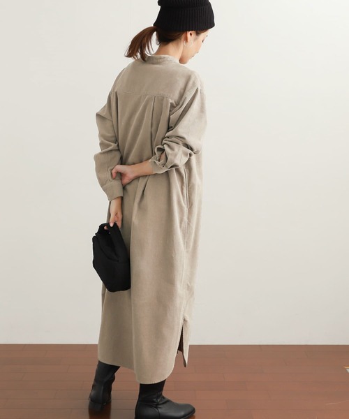 「URBAN RESEARCH DOORS」 長袖ワンピース MEDIUM ネイビー レディース_画像9