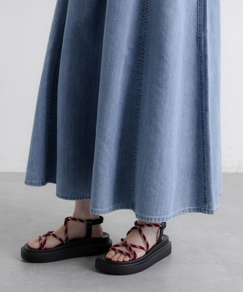 「studio CLIP」 デニムパンツ LARGE インディゴブルー レディース_画像3