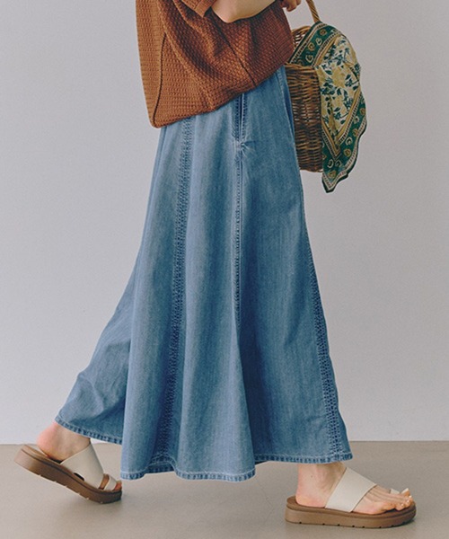 「studio CLIP」 デニムパンツ LARGE インディゴブルー レディース_画像8