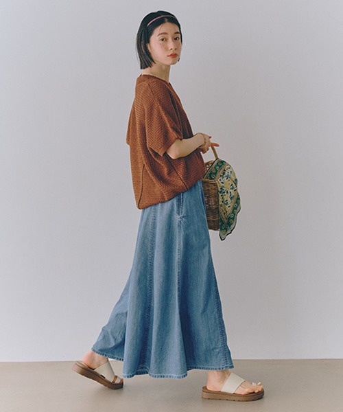 「studio CLIP」 デニムパンツ LARGE インディゴブルー レディース_画像9