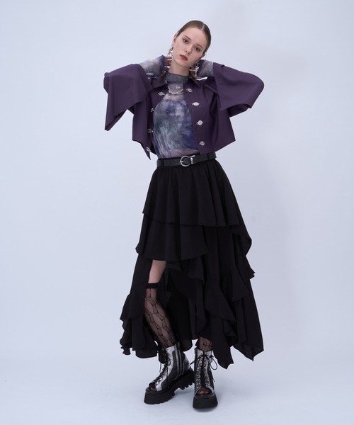 HARE（ハレ） 厚底 サンダル サイドベルトメッシュレースアップ
