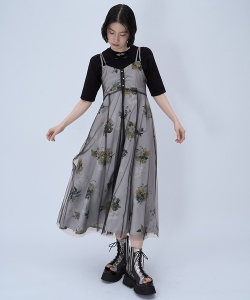 HARE（ハレ） 厚底 サンダル サイドベルトメッシュレースアップ