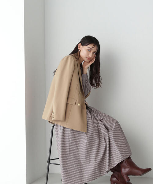 「NATURAL BEAUTY BASIC」 テーラードジャケット MEDIUM ブラウン系その他 レディースの画像