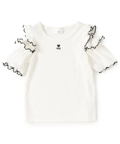 algy（アルジー） tシャツ 肩あきフリルリブTシャツ キッズ 子供服