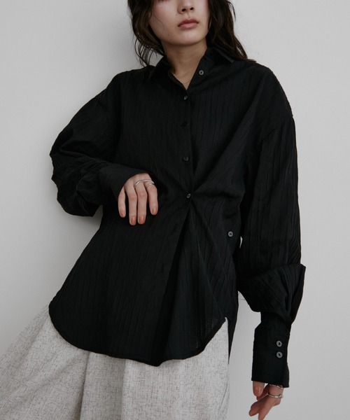 cccmalie シーマリー　シアー長袖ブラウス　黒 RUIRUE BOUTIQUE（ルイルエブティック） ブラウス シャツ 洗える