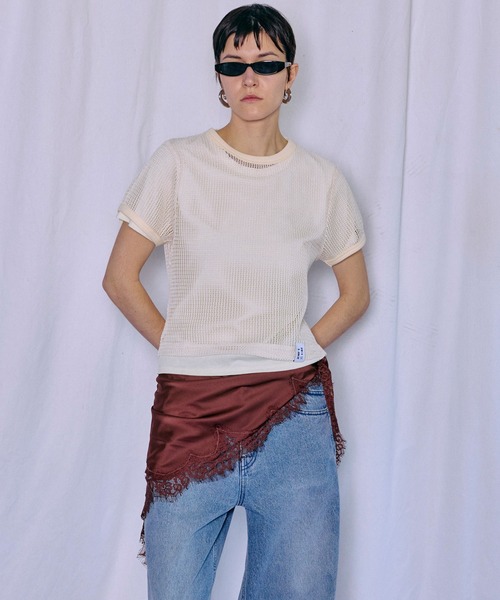 MAISON SPECIAL（メゾンスペシャル） tシャツ Mesh Layered T-Shirt
